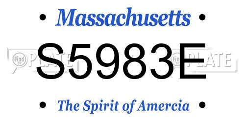 S5983E Massachusetts License Plate