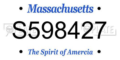 S598427 Massachusetts License Plate