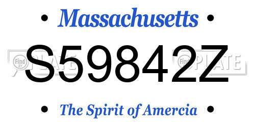 S59842Z Massachusetts License Plate