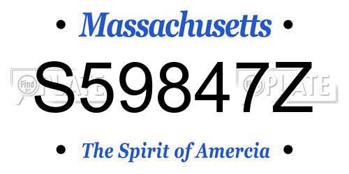 S59847Z Massachusetts License Plate