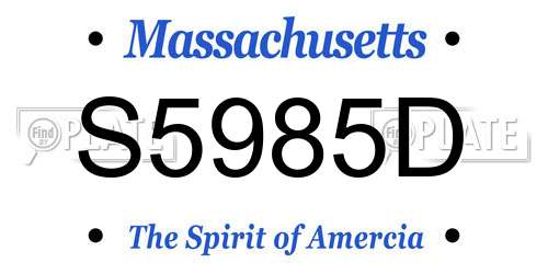 S5985D Massachusetts License Plate