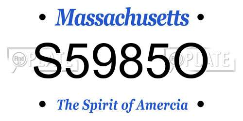 S5985O Massachusetts License Plate