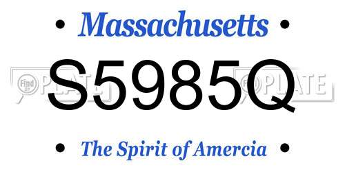 S5985Q Massachusetts License Plate