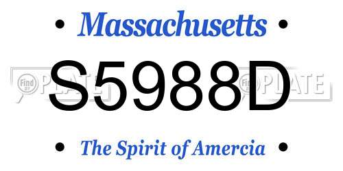 S5988D Massachusetts License Plate