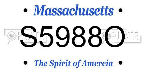 S5988O Massachusetts License Plate