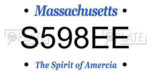 S598EE Massachusetts License Plate