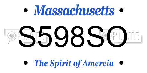 S598SO Massachusetts License Plate