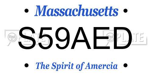 S59AED Massachusetts License Plate
