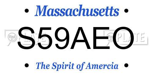 S59AEO Massachusetts License Plate