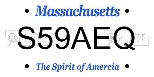 S59AEQ Massachusetts License Plate