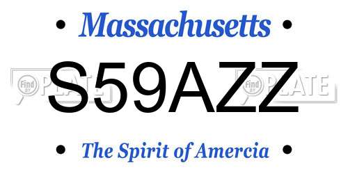 S59AZZ Massachusetts License Plate