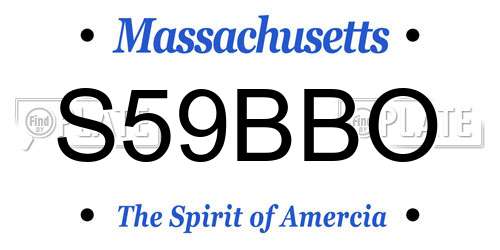 S59BBO Massachusetts License Plate