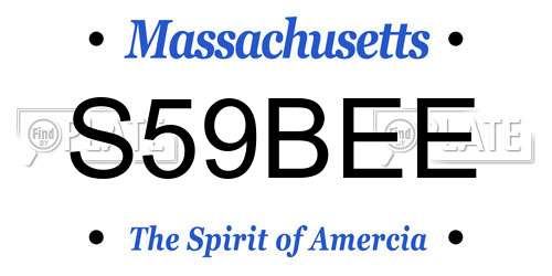S59BEE Massachusetts License Plate