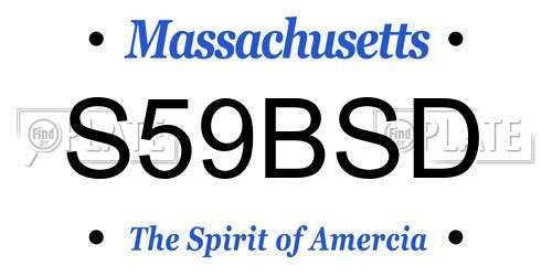 S59BSD Massachusetts License Plate