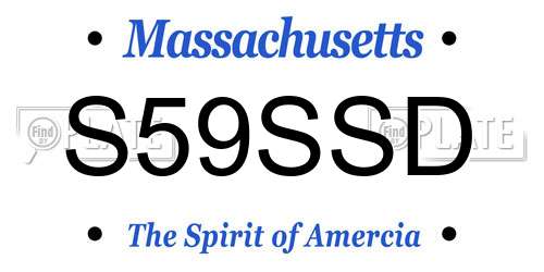 S59SSD Massachusetts License Plate