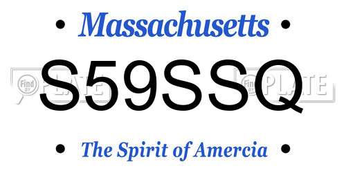 S59SSQ Massachusetts License Plate