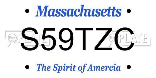 S59TZC Massachusetts License Plate