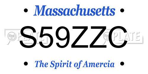 S59ZZC Massachusetts License Plate