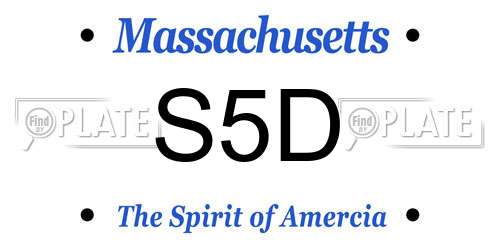 S5D Massachusetts License Plate