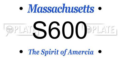 S600 Massachusetts License Plate