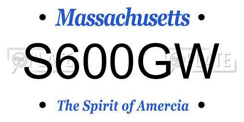 S600GW Massachusetts License Plate
