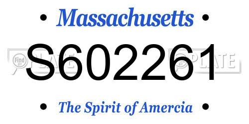 S602261 Massachusetts License Plate