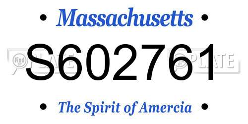 S602761 Massachusetts License Plate