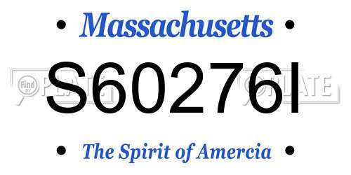S60276I Massachusetts License Plate