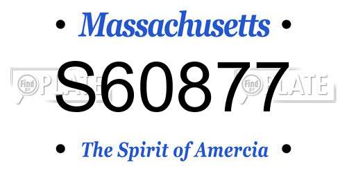 S60877 Massachusetts License Plate