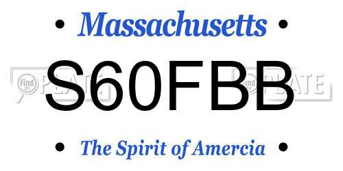 S60FBB Massachusetts License Plate