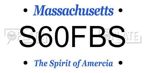S60FBS Massachusetts License Plate