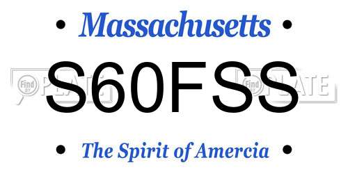 S60FSS Massachusetts License Plate