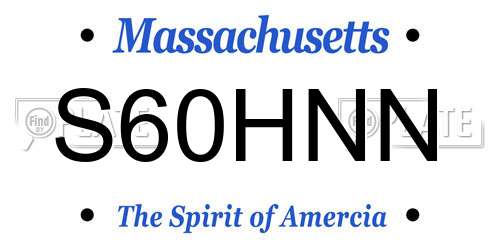 S60HNN Massachusetts License Plate