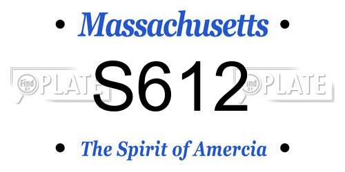 S612 Massachusetts License Plate