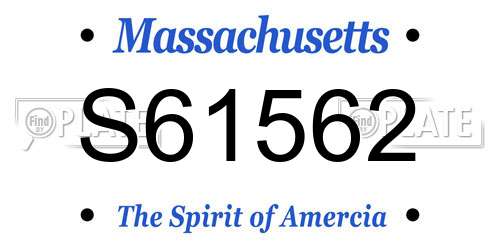S61562 Massachusetts License Plate