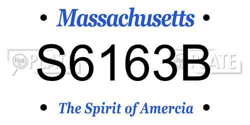 S6163B Massachusetts License Plate