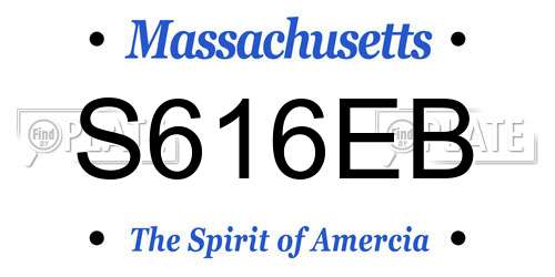 S616EB Massachusetts License Plate