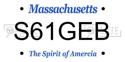 S61GEB Massachusetts License Plate