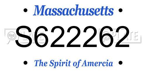 S622262 Massachusetts License Plate