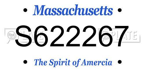 S622267 Massachusetts License Plate