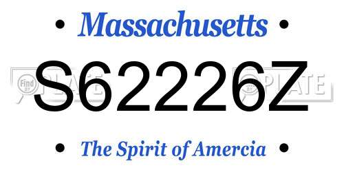 S62226Z Massachusetts License Plate