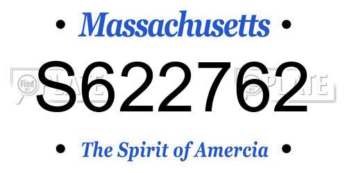 S622762 Massachusetts License Plate