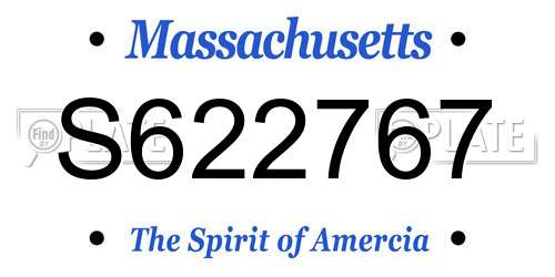 S622767 Massachusetts License Plate
