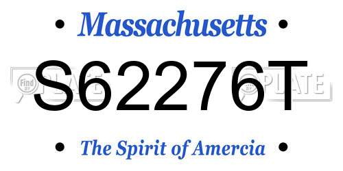 S62276T Massachusetts License Plate