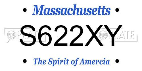 S622XY Massachusetts License Plate