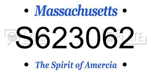 S623062 Massachusetts License Plate