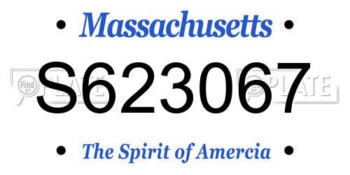 S623067 Massachusetts License Plate