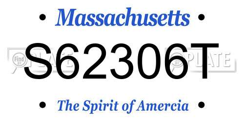 S62306T Massachusetts License Plate