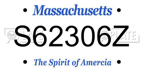 S62306Z Massachusetts License Plate