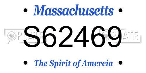 S62469 Massachusetts License Plate
